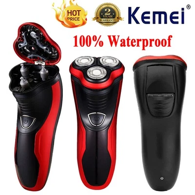 Afeitadora eléctrica para hombre giratoria impermeable recortadora emergente en seco húmedo inalámbrica Foto 1 de 4