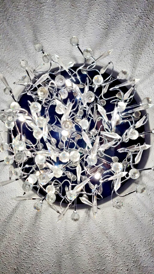 Kristall Kronleuchter von Hardeck, edel und gepflegt, Kristall/Chrom - Bild 1 von 2