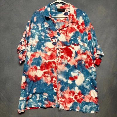 Рубашка без границ галстук краситель повседневная на пуговицах день независимости 4 июля популярная - Изображение 1 из 4