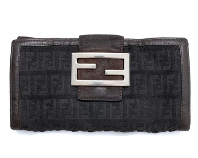 FENDI FF Metal Buckle Zucca Wallet - Image 1 of 4