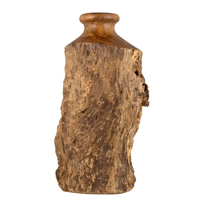 Vitex Pubescens Vahl Handcrafted Natural Wooden Vase; H(11.8”) x D(5"-6.5"); ... - Image 1 of 4