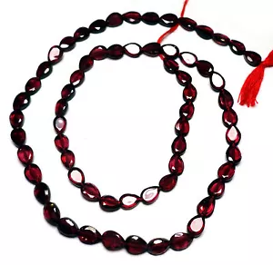 RED GARNET FACETED FLAT PEAR SHAPED BEADS 528G 15"Std! - Picture 1 of 1