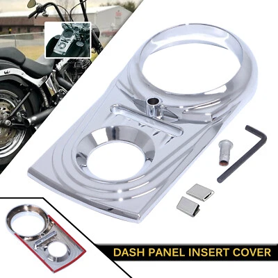 Cubierta de inserción de panel de instrumentos cromada para Harley Night Train Fat Boy Softail Springer Foto 1 de 4