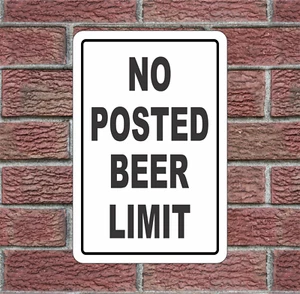 Letrero metálico de límite de cerveza sin publicación para estacionamiento de carretera en la calle 12"x18" mph - Imagen 1 de 2