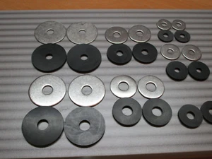 20 Stück Gummiunterlegscheibe + Kotflügelscheibe V2A, Ø 20, 25, 30 od 40 mm - Bild 1 von 3