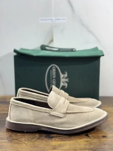 Green George Mocassino Uomo Suede Beige Luxury Handmade Men 45 - Imagen 1 de 7