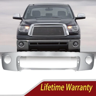 Chrome - Steel Front Bumper for 2007-2013 Toyota Tundra Truck W/ Park Assist Foto 1 de 4