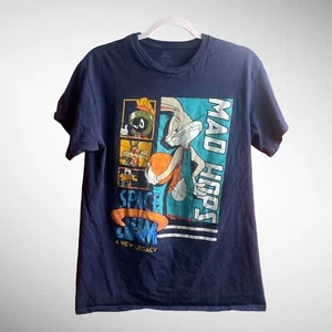 Space jam T shirt mens medium M blue crew neck short sleeve bugs bunny - Picture 1 of 7