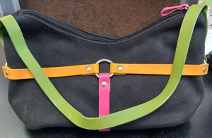 Accessory Street Canvas Handbag w/Colorful Strap Design - Picture 1 of 1