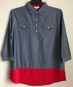 Nueva Camisa Nebraska Cornhuskers Para Mujer Talla Grande Universitaria Damas Color Gris - Imagen 1 de 6