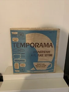 Vintage MCM Mid Century Temporama Atomic Dinnerware Dishes Place Setting NOS NEW - Picture 1 of 3