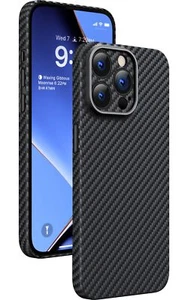 Carbon Coque pour iPhone 15 Pro Max Housse Ultra Mince en 100% Fibre d'aramid... - Photo 1 sur 7