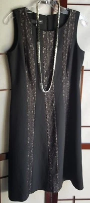 JONES NEW YORK 8P CAREER LACE OVERLAY LINED A-LINE DRESS  - Image 1 of 4