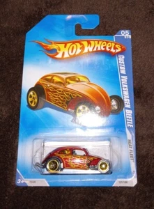 Hot Wheels Custom Volkswagen Beetle #121 Red With Flames MOC  - Picture 1 of 1