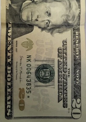 federal reserve note 20 DOLLAR Star 🌟 Bill And  Unique Sereil Number  - Image 1 of 2