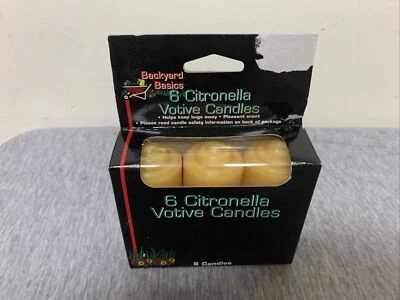 Vintage Backyard Basics Citronella Votive Candles Box of 6 Hong Kong - Image 1 of 4