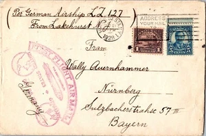 1928 USA NY New York Graf Zeppelin LZ 127 Air Mail Cover to Germany Bayern - Picture 1 of 2