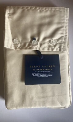 New Ralph Lauren Sateen Pillowcases Set Standard Coastal Sand Tan - Image 1 of 4