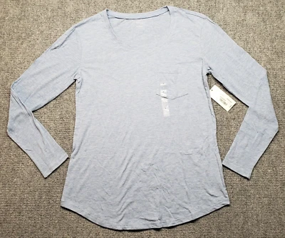 Ana Sweatshirt Womens S Colony Blue Round Neck Pocket Long Sleeve New - Imagem 1 de 4