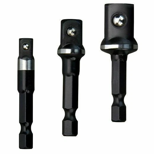 Milwaukee 48-32-5033 SHOCKWAVE Hex Shank Socket Adapters - Set of 3, Black