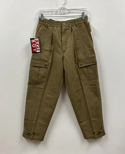 Vintage Bugle Boy Pants Youth Xl Brown Cargo Tapered 27x27 Boys 90s - Picture 1 of 9