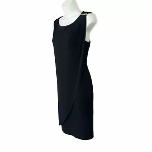 Jessica Simpson Damen 10 Etui ärmellos Ity Little Black Kleid mit Gold Neu mit Etikett - Bild 1 von 16