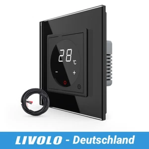 LIVOLO Raumthermostat ext. Temperaturfühler Fußboden / Elektroheizung Glasrahmen - Bild 1 von 12