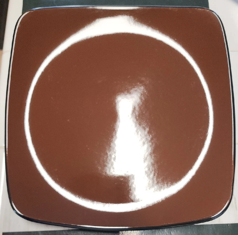 Corelle Hearthstone Stoneware Dinner Plate Brown & Black Trim 11.5" Large 1 Each - Image 1 of 4