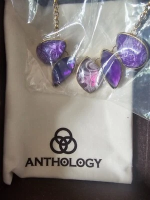 OFFERTA OUTLET_ANTHOLOGY COLLANA 46CM IN OTTONE CON PIETRE VIOLA - Immagine 1 di 4