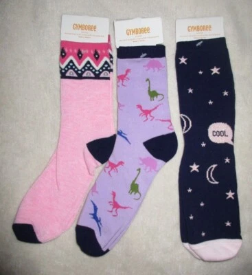 Lote Calcetines Gymboree Fair Isle Púrpura Dinosaurio Luna Estrellas L 10-12 Nuevos con Etiquetas Foto 1 de 4