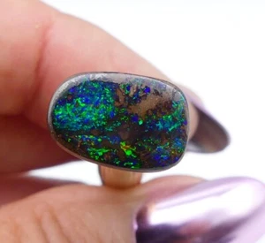 Australian Boulder Opal Solid Natural Opal Green 13x8mm 2.5ct 11320 - Bild 1 von 6