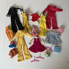Vtg 1960s Barbie Clothes Lot Jumpsuits Dresses Doll Size Carrying Cases 