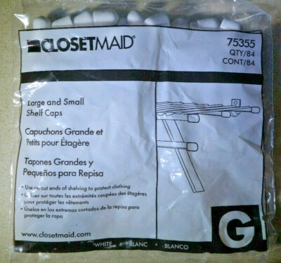 84 Pack ClosetMaid 75355 Ventilated Wire Shelf End Caps Pieces 24 Large 60 Small