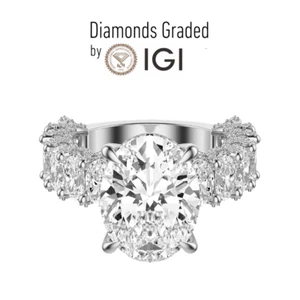 IGI 8.00 CT F VS2 Oval Cut Lab Grown Diamond Engagement Ring Platinum 900 - Picture 1 of 4