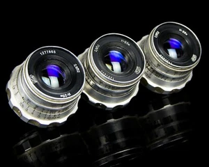 INDUSTAR - 26M Soviet Lens 2.8/52 mm Copy Leica  mount M39 Zorki FED RF - 3 pcs - Picture 1 of 6