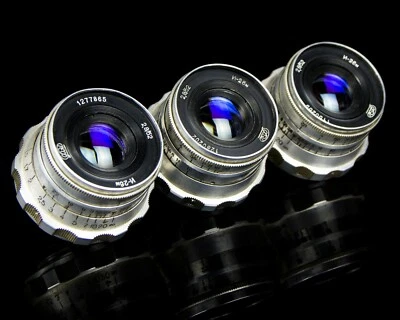 INDUSTAR - 26M Soviet Lens 2.8/52 mm Copy Leica  mount M39 Zorki FED RF - 3 pcs - Image 1 of 4