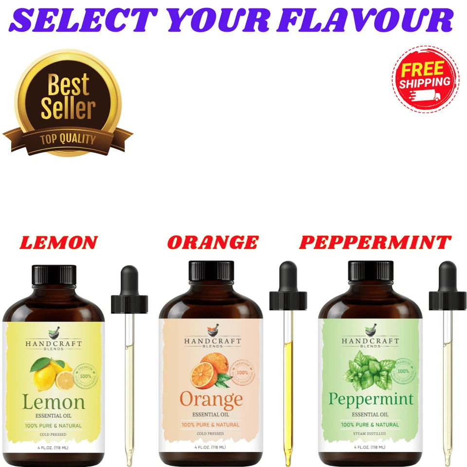 PURE ESSENTIAL 118ml Pure Natural Essential Oil Handcraft Blends Premium Grade with Glass Drop