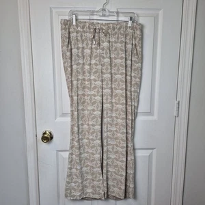 Pantalones grandes Old Navy para mujer bolsillos de pierna ancha blanco tostado cordón ligeros - Imagen 1 de 6