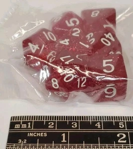 Shimmering Clear RED 7pcs/Set Acrylic Polyhedral Dice D4-D20 For DND MTG RPG NEW - Picture 1 of 3