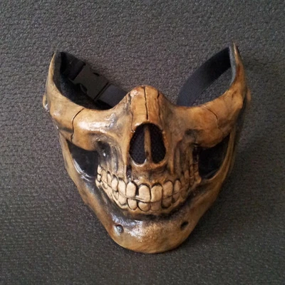 Skull Half Face Mask – Handmade Horror Cosplay Costume Accessory - Image 1 of 4