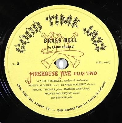 Firehouse Five Plus Two – Brass Bell / Everybody Loves My Baby 1950 78 RPM Foto 1 de 2