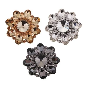 1 Piece Large Metal Base Crystal Rhinestone Shank Buttons 46mm Sewing Supplies - Picture 1 of 7