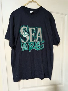 Seattle Mariners SEA US RISE T-Shirt Adult Size XL Navy Blue Baseball MLB Summer - Picture 1 of 2