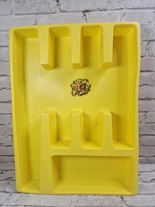 Vintage 70s Spice of Life Design Vegetables Plastic Utensils Tray Organizer MCM - Picture 1 of 12