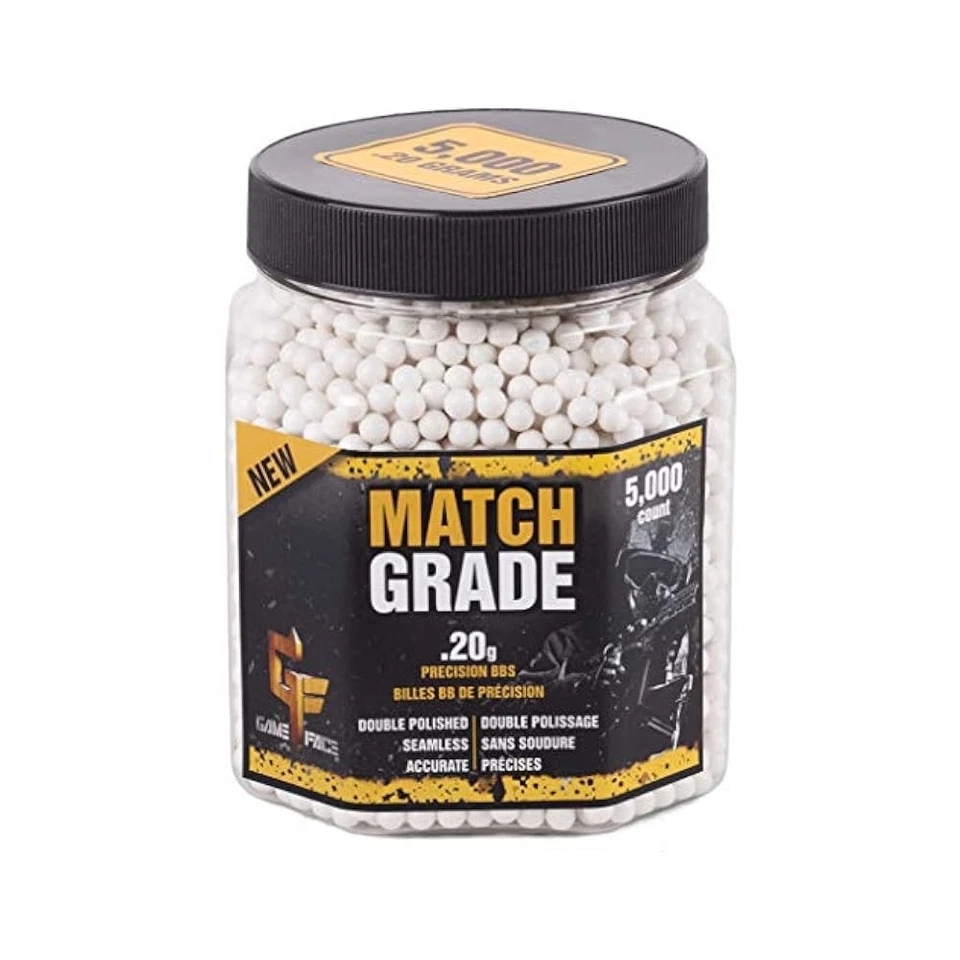 Crosman Game Face .20g 5000 Count Match Grade BBS White 6mm Airsoft 20GPW5J