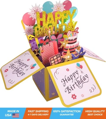 3D 生日弹出卡-独特礼物送给爱人 — 第 1/4 张图片