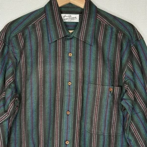 RARE VTG Sears Roebuck and Co. Flannel Shirt Striped Mens Med Americana Rugged - Picture 1 of 7