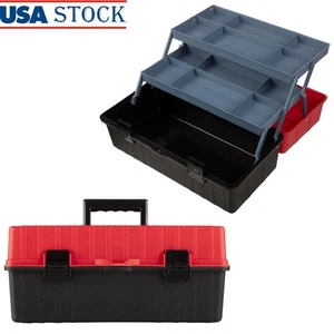 3 Schichten Tragbare Werkzeugkiste Organizer Langlebig Handwerk Aufbewahrungsbox mit Griff Neu - Bild 1 von 34