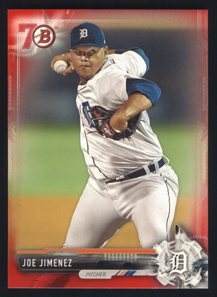 2017 Bowman #BP38 Joe Jimenez Prospects Bowman 70th Red Detroit Tigers - Image 1 of 2