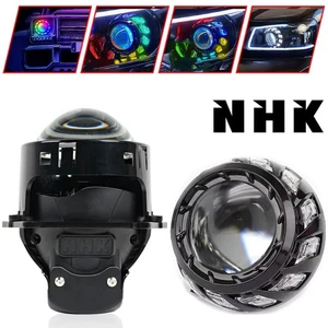 NHK M1 Mini Bi LED Projector Lens RGB LED Angel Eyes Turbine Shrouds Headlight - Picture 1 of 25
